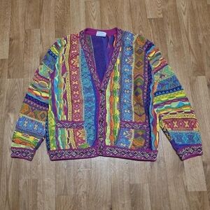 Vintage COOGI Wool Knitted Cosby Cardigan Sweater Size S Made In Australia
